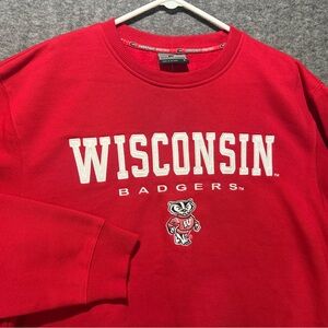 Wisconsin Badgers Colosseum Crewneck Sweatshirt Mens L red pullover soft NWT